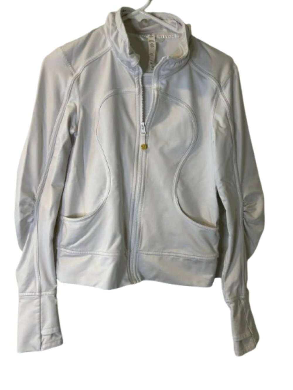 149. Lululemon athletica White Zip-Up Bomber Jacket
